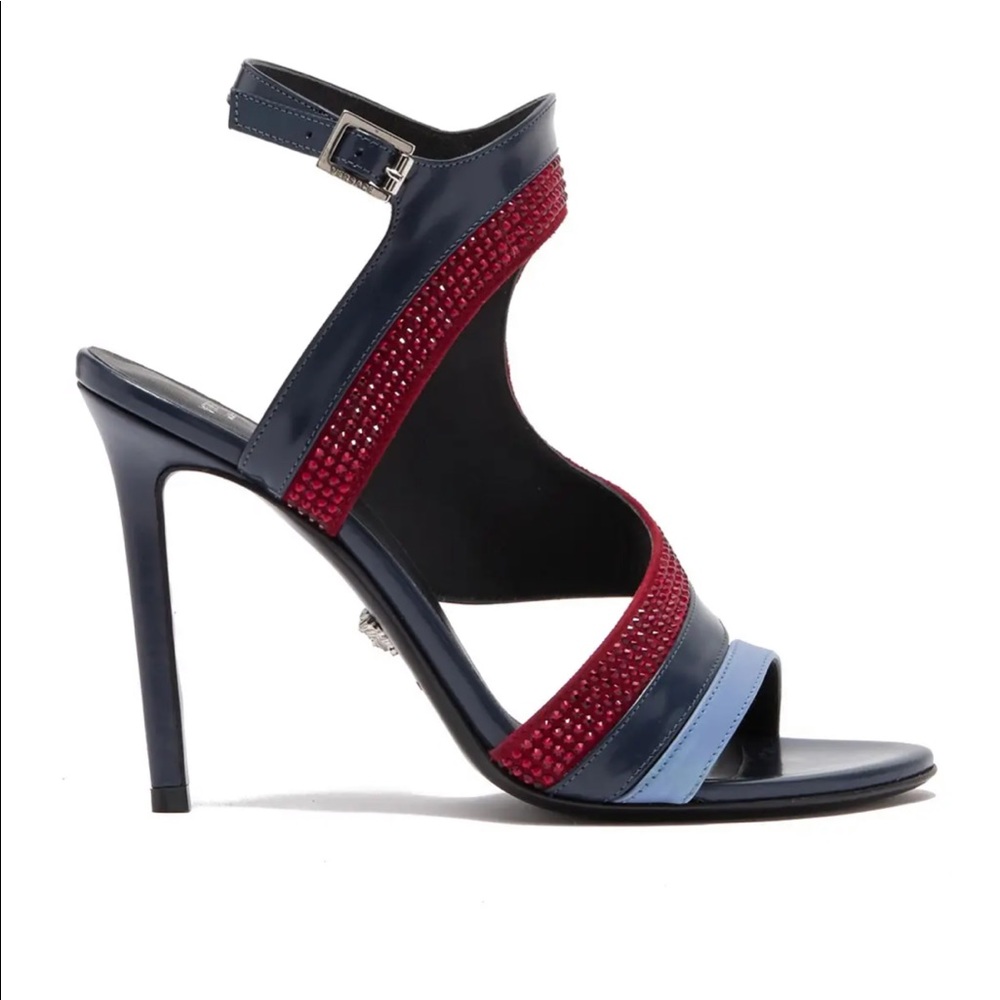 Versace- Embellished Asymmetrical Sandal